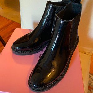 Intentionally Blank Patent Leather Chelsea Boot